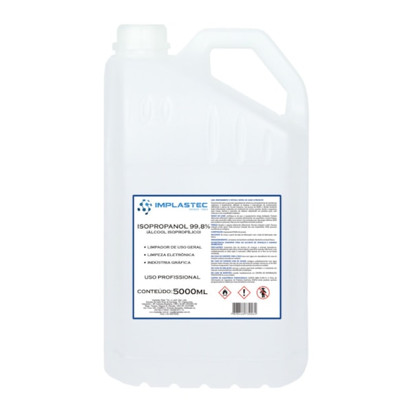 ALCOOL ISOPROPILICO 5L GALAO 99.8% IMPLASTEC