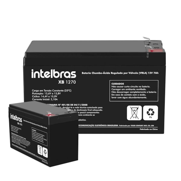 BATERIA 12V 7AH VRLA XB 1270 CHUMBO INTELBRAS 4821000