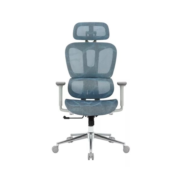 CADEIRA OFFICE MESH AZUL ESTRUT CINZA ERGO MASTER BLUECASE - BCOM-01BLGL