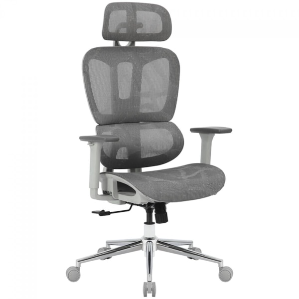 CADEIRA OFFICE MESH CINZA CLARO E ESTRUT CINZA ERGO MASTER BLUECASE - BCOM-01GLGL