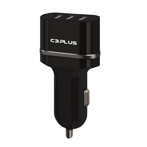 CARREGADOR VEICULAR C3PLUS 3 USB 3.1A UCV-30BK