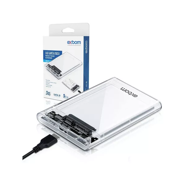 CASE TRANSPARENTE EXBOM 2.5 USB 3.0 CGHD-35