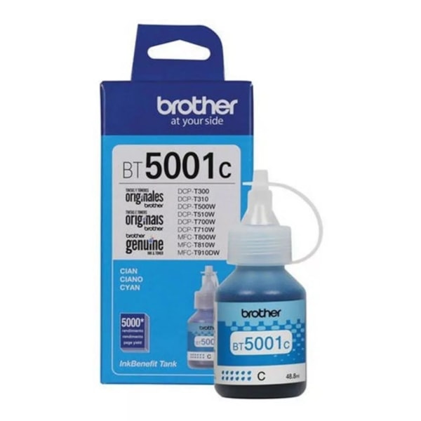 GARRAFA REFIL DE TINTA BROTHER CIANO BT5001C