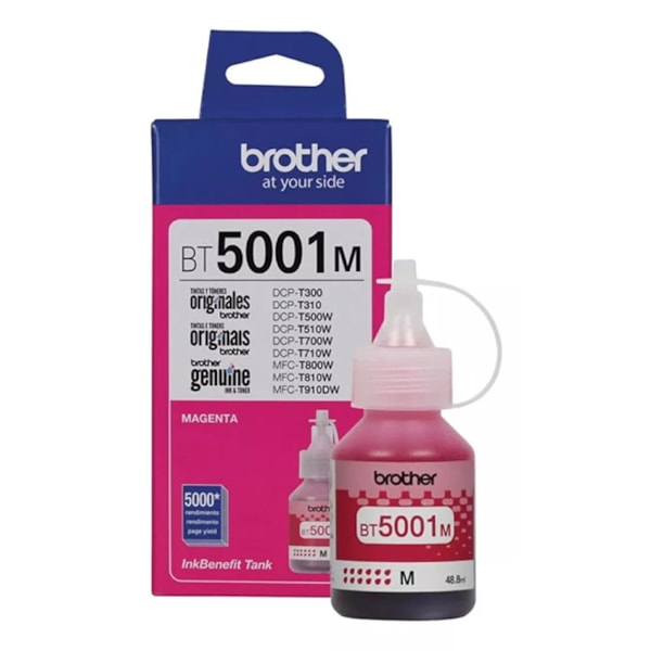 GARRAFA REFIL DE TINTA BROTHER MAGENTA BT5001M