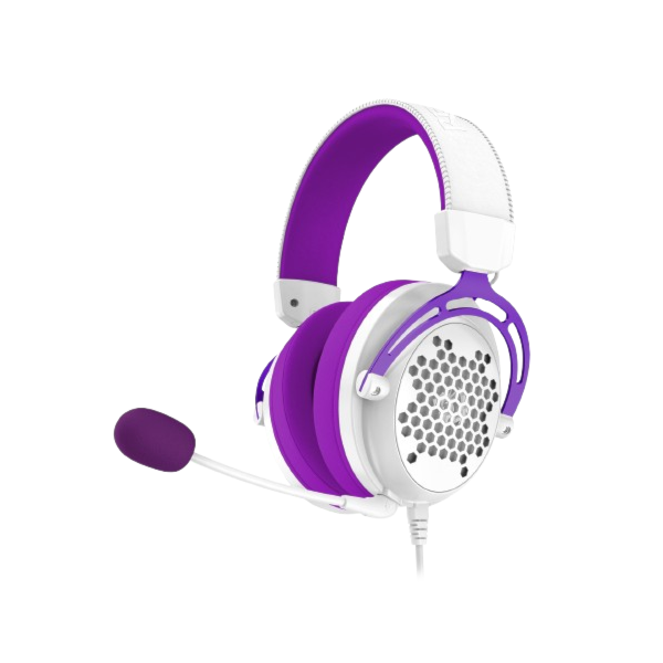 HEADSET GAMER REDRAGON DIOMEDES BRANCO/ROXO  H388-WP