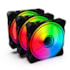 KIT 3 FANS GAMER ONE POWER RADIANT X3-FN-701 RGB PRETO