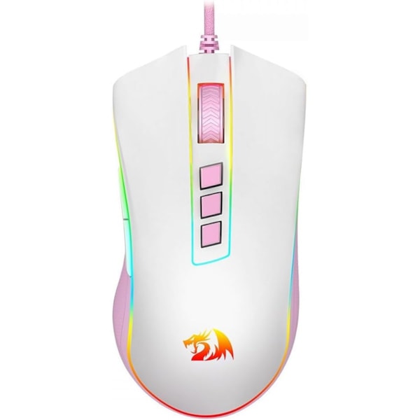 MOUSE GAMER COBRA RGB BRANCO COM ROSA M711WFPS