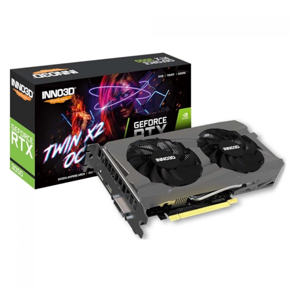 PLACA DE VIDEO 3050 8G GDDR6 INNO3D GF RTX3050 TWIN X2 OC 8GB