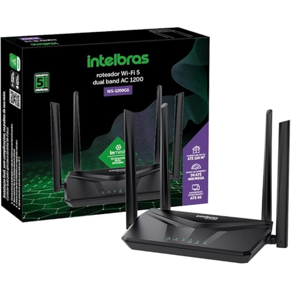 ROTEADOR WIRELESS W5-1200GS DUAL BAND AC 1200 INTELBRAS 4750201