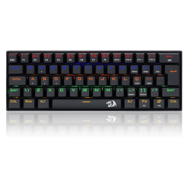 TECLADO GAMER MECANICO LAKSHMI RAINBOW PRETO SWITCH MARROM ABNT2