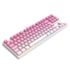 TECLADO GAMER REDRAGON DAKSA BRANCO E ROSA RGB SWITCH MARROM MODELO K576GP-RGB