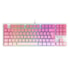 TECLADO GAMER REDRAGON DAKSA BRANCO E ROSA RGB SWITCH MARROM MODELO K576GP-RGB